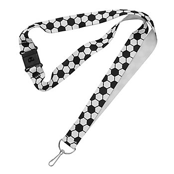 34" Soccer Pattern Polyester Breakaway Lanyards - 12 Pc.
