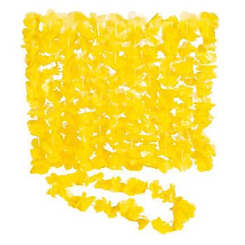 36" Bright Yellow Flower Plastic Leis - 12 Pc.