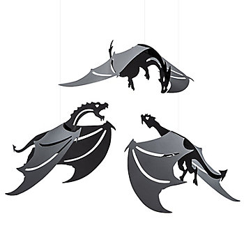 3D Hanging Dragon Decorations - 6 Pc. Less Than Perfect