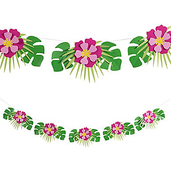 3D Tropical Flower Garland