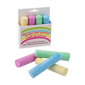 4" Personalized 4-Color Summer Chalk Box Handout for 12