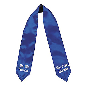 4" x 42” Personalized Kids Blue Elementary School Graduation Stole