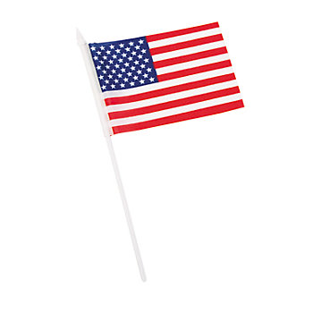 4" x 6" Patriotic Polyester American Flags on Sticks – 12 Pc.