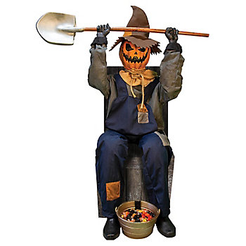 44" Smiling Jack Greeter with Chair Halloween Decoration