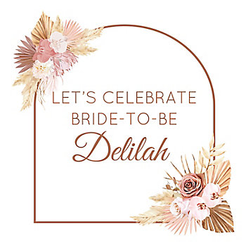 46" x 46" Personalized Boho Neutrals and Pinks Backdrop Banner