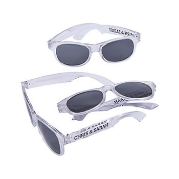 5 1/2" Bulk 48 Pc. Personalized Clear Nomad Plastic Sunglasses
