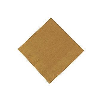5" Bulk 50 Ct. Metallic Gold Disposable Paper Beverage Napkins