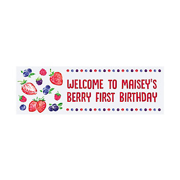 52" x 17" Personalized Berry Party Banner - Small