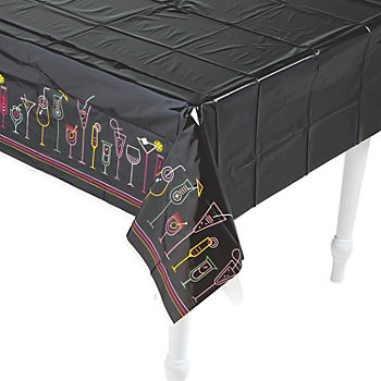 54" x 108" Cocktail Party Plastic Tablecloth