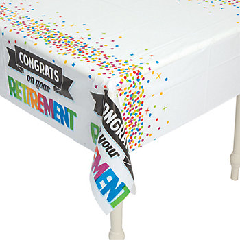 54" x 108" Retirement Plastic Tablecloth