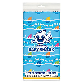 54" x 84" Baby Shark Plastic Tablecloth