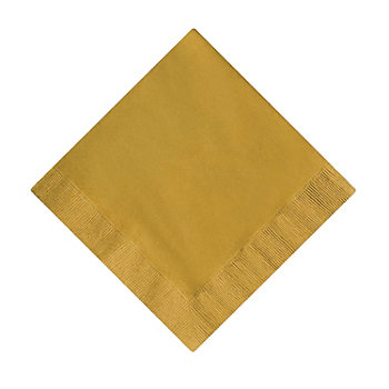 6 1/2" Bulk 50 Ct. Metallic Gold Disposable Paper Luncheon Napkins