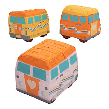6 1/2" x 7 1/2" Mini Multicolor Groovy Van Pi&#241;ata Decorations &#8211; 3 Pc.