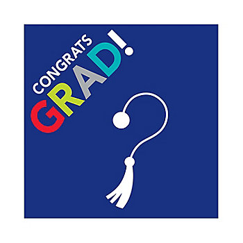 6 Ft. x 6 Ft. Bright Congrats Grad Cap Plastic Backdrop - 2 Pc.