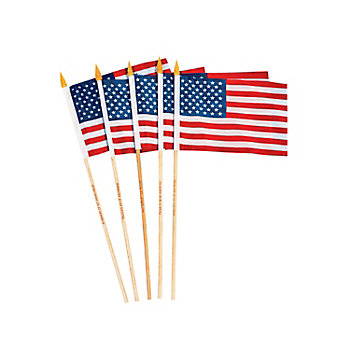 6" x 4" Personalized Patriotic Polyester American Flags – 12 Pc.