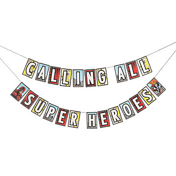 7 ft. Comic-Style Calling All Superheroes Pennant Banner Set - 2 Pc.