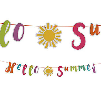 7 ft. Hello Summer Ready-to-Hang Cardstock Banner
