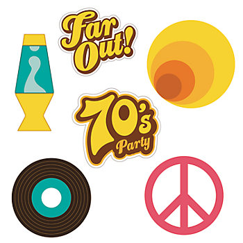 70s Party Cutouts - 6 Pc.