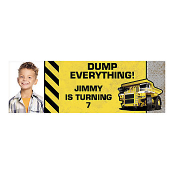 72" x 23" Construction Zone Party Photo Custom Banner - Medium