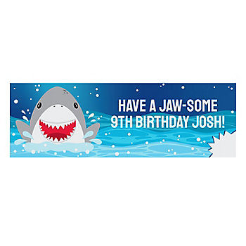 72" x 23" Jawsome Shark Party Custom Banner - Medium