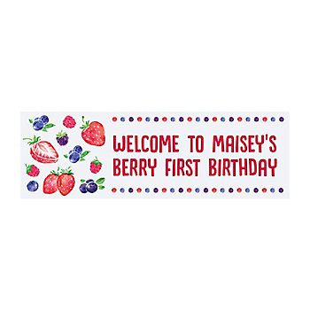 72" x 23" Personalized Berry Party Banner - Medium