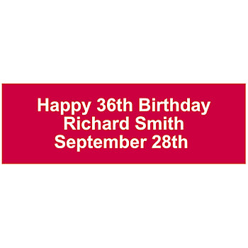 72" x 23" Personalized Solid Color Vinyl Banner - Medium