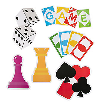 8" &#8211; 22" Multicolor Game Night Party Essentials Cardstock Wall Cutouts &#8211; 6 Pc.