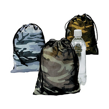 8" x 10" Camouflage Drawstring Bags - 12 Pc.