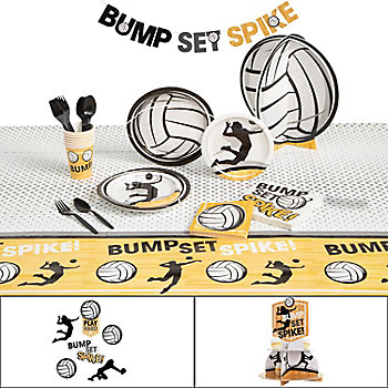 82 Pc. Volleyball Party Ultimate Tableware Kit for 8 Guests