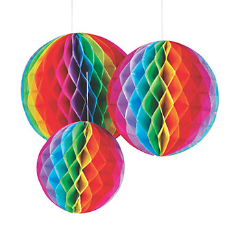 9" - 12" Fiesta Honeycomb Ceiling Decorations - 6 Pc.