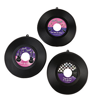9" diam. Vinyl Record Style Hanging Decorations - 6 Pc.