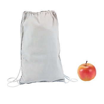 9" x 14" DIY Medium White Canvas Drawstring Bags - 12 Pc.