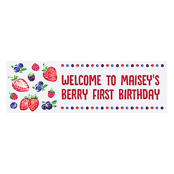 90" x 29" Personalized Berry Party Banner - Large
