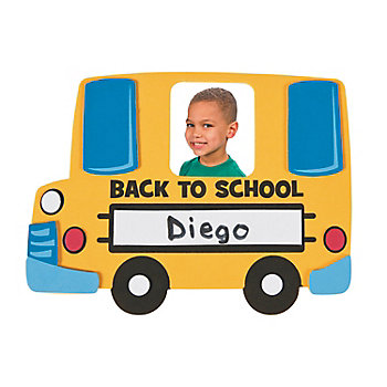 Back-to-School Bus Picture Frame Magnet Craft Kit - Makes 12
