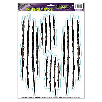 Beistle - Creepy Claw Marks! Peel 'N Place - 12 Pack