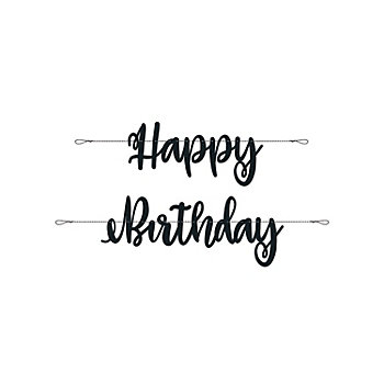 Black Happy Birthday Banner - 2 Pc.