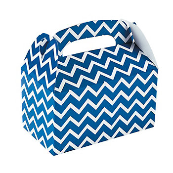 Blue Chevron Favor Boxes - 12 Pc.