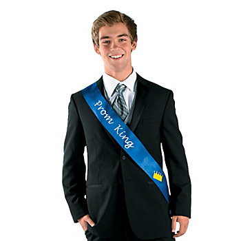 Blue Prom King Sash