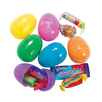 Bright Candy-Filled Plastic Easter Eggs - 24 Pc. for Fun Easter Celebrations