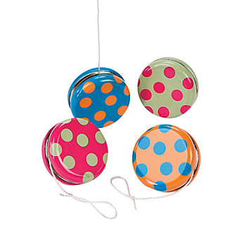 Bright Polka Dot YoYos - 12 Pc.