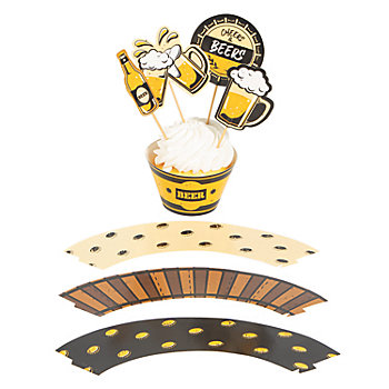 Bulk  100 Pc. Beer Cupcake Wrappers with Picks