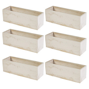 Bulk 12 Pc. Whitewash Planter Box Centerpieces