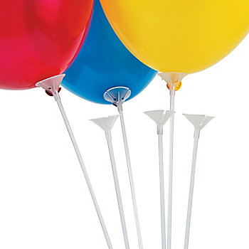 Bulk  144 Pc. Clear Balloon Sticks with Cup