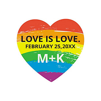 Bulk 144 Pc. Personalized Rainbow Heart Stickers.