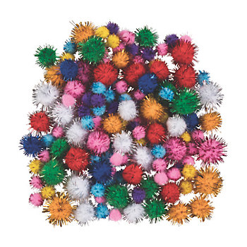 Bulk 150 Pc. Acrylic Glitter Pom-Poms