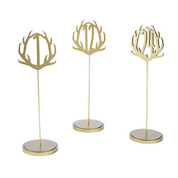 Bulk 24 Pc. Gold Metallic Antler Table Numbers 1 - 24