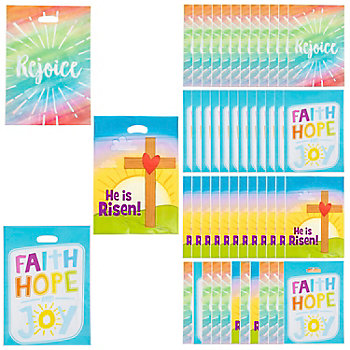 Bulk 250 Pc. Large Religious Easter Plastic Goody Bag Assortment
