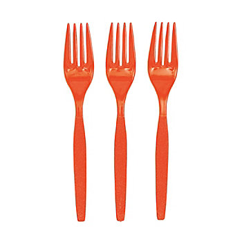 Bulk  50 Ct. Orange Plastic Forks