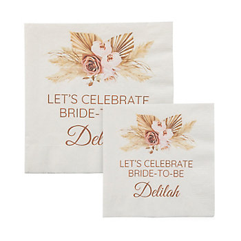 Bulk 50 Ct. Personalized Boho Neutral Napkins
