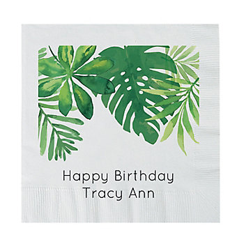 Bulk 50 Ct. Personalized Palm Leaf Luncheon Napkins